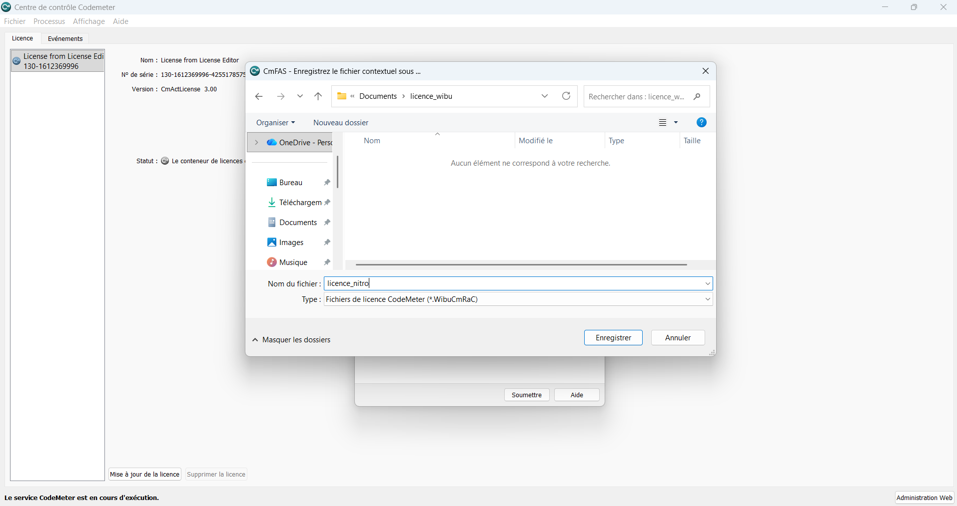 Sélection du dossier de sortie