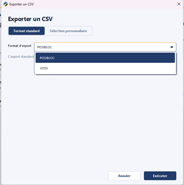 Exporter un CSV (étape 1)