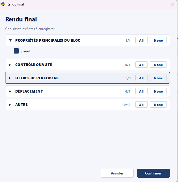 Exporter le rendu final