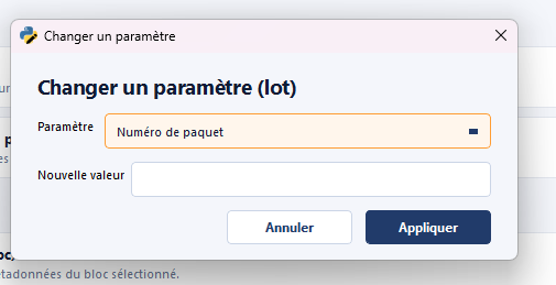 Changer un paramètre