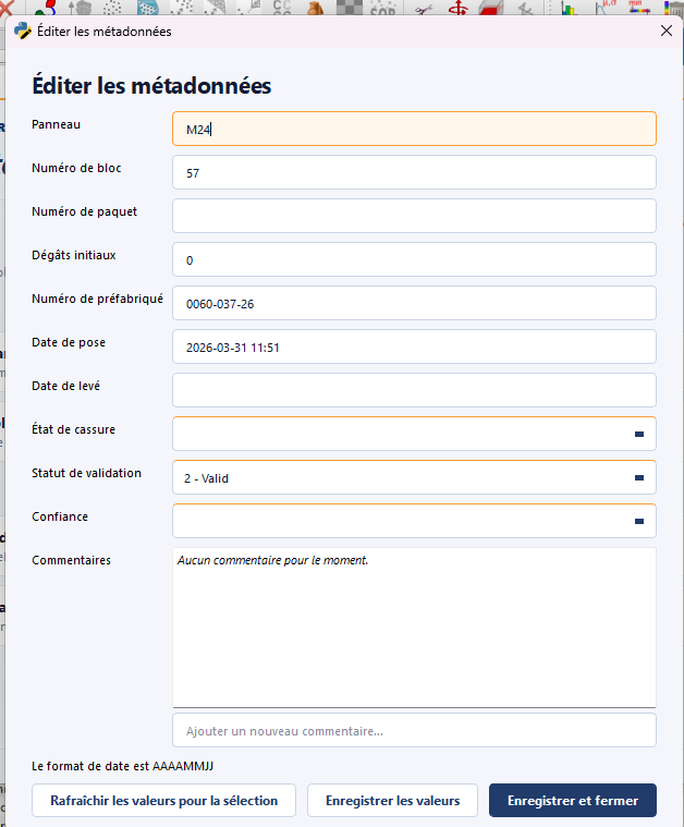 Éditeur de métadonnées