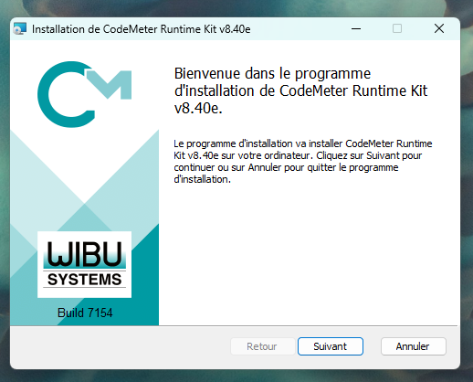 Assistant CodeMeter - écran de bienvenue