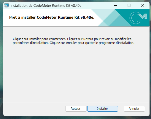 Assistant CodeMeter - prêt à installer